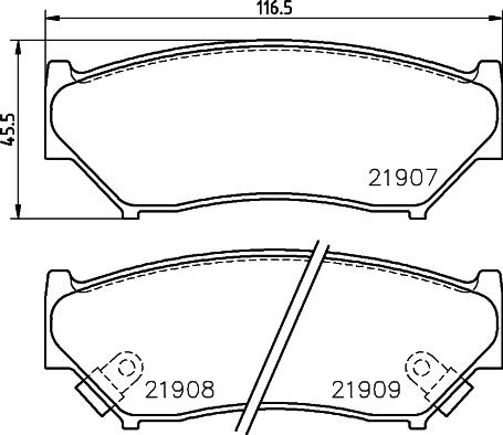 Chevrolet 91177389 - Комплект спирачно феродо, дискови спирачки vvparts.bg