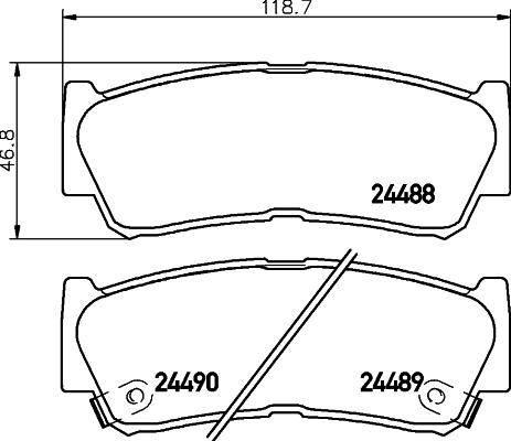 HELLA 8DB 355 035-801 - Комплект спирачно феродо, дискови спирачки vvparts.bg