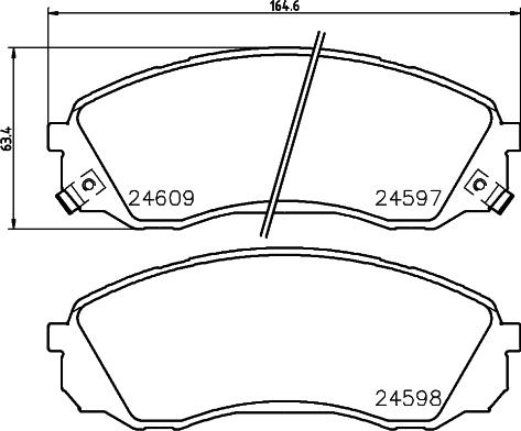 BENDIX 572619B - Комплект спирачно феродо, дискови спирачки vvparts.bg