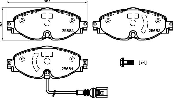 Cobreq N-298 - Комплект спирачно феродо, дискови спирачки vvparts.bg