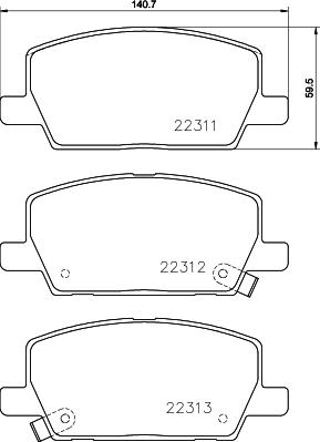 Cobreq N-2087 - Комплект спирачно феродо, дискови спирачки vvparts.bg