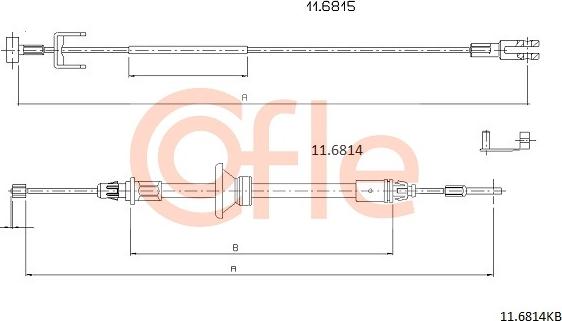 Cofle 92.11.6814KB - Жило, ръчна спирачка vvparts.bg