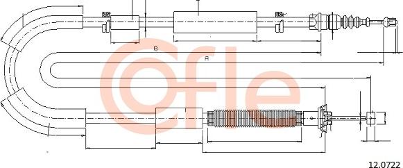 Cofle 12.0722 - Жило, ръчна спирачка vvparts.bg