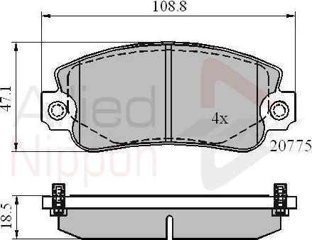 Comline ADB4129 - Комплект спирачно феродо, дискови спирачки vvparts.bg