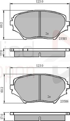 Comline ADB0944 - Комплект спирачно феродо, дискови спирачки vvparts.bg