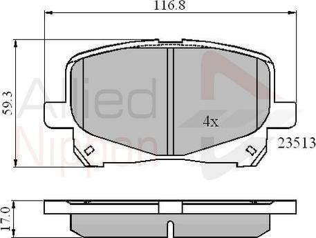 Comline ADB0904 - Комплект спирачно феродо, дискови спирачки vvparts.bg