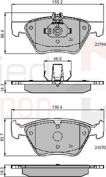 Comline ADB0913 - Комплект спирачно феродо, дискови спирачки vvparts.bg