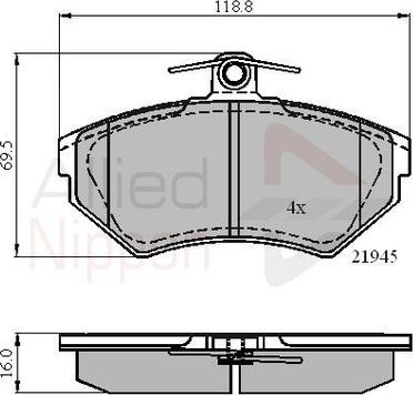 Comline ADB0989 - Комплект спирачно феродо, дискови спирачки vvparts.bg