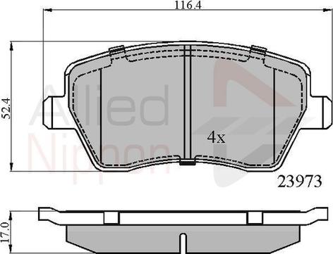 Comline ADB0984 - Комплект спирачно феродо, дискови спирачки vvparts.bg