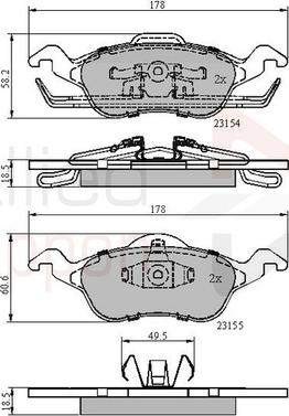 Comline ADB0490 - Комплект спирачно феродо, дискови спирачки vvparts.bg