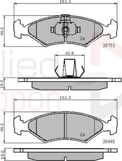 Comline ADB0444 - Комплект спирачно феродо, дискови спирачки vvparts.bg