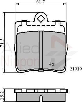 Comline ADB0454 - Комплект спирачно феродо, дискови спирачки vvparts.bg