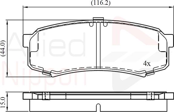 Comline ADB0404 - Комплект спирачно феродо, дискови спирачки vvparts.bg