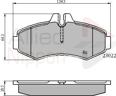 Comline ADB0480 - Комплект спирачно феродо, дискови спирачки vvparts.bg