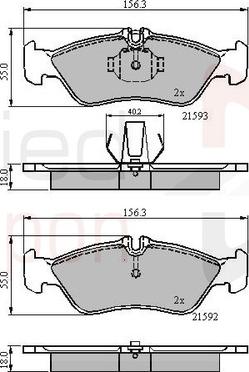 Comline ADB0478 - Комплект спирачно феродо, дискови спирачки vvparts.bg