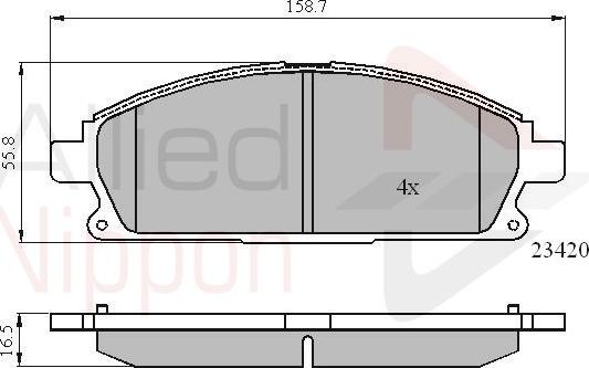 Comline ADB0591 - Комплект спирачно феродо, дискови спирачки vvparts.bg