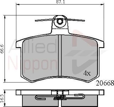 Comline ADB0558 - Комплект спирачно феродо, дискови спирачки vvparts.bg