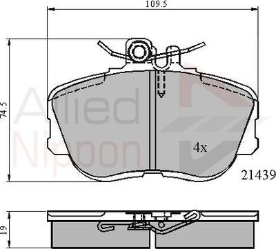 Comline ADB0503 - Комплект спирачно феродо, дискови спирачки vvparts.bg