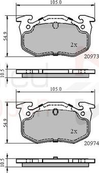 Comline ADB0522 - Комплект спирачно феродо, дискови спирачки vvparts.bg