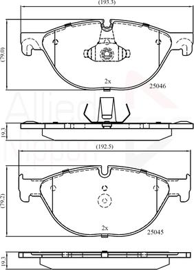 Comline ADB06017 - Комплект спирачно феродо, дискови спирачки vvparts.bg