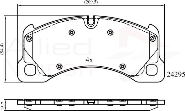 Comline ADB06039 - Комплект спирачно феродо, дискови спирачки vvparts.bg