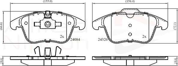 Comline ADB06036 - Комплект спирачно феродо, дискови спирачки vvparts.bg