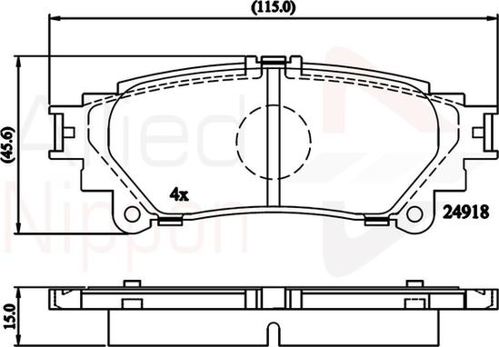 Comline ADB06078 - Комплект спирачно феродо, дискови спирачки vvparts.bg