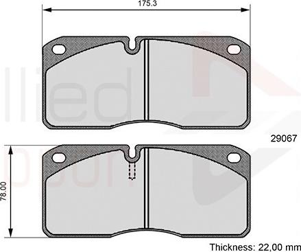 Comline ADB06107 - Комплект спирачно феродо, дискови спирачки vvparts.bg