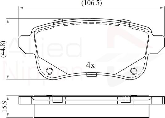 Comline ADB06124 - Комплект спирачно феродо, дискови спирачки vvparts.bg