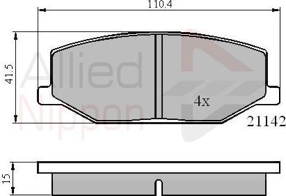 Comline ADB0195 - Комплект спирачно феродо, дискови спирачки vvparts.bg