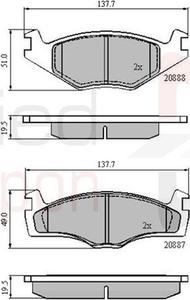 Comline ADB0149 - Комплект спирачно феродо, дискови спирачки vvparts.bg