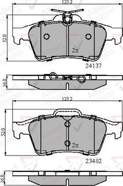 Comline ADB01599 - Комплект спирачно феродо, дискови спирачки vvparts.bg