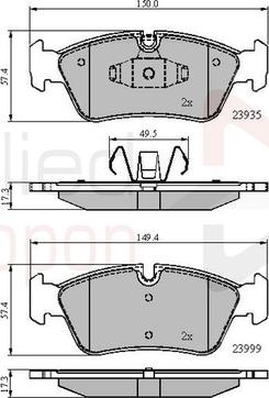 Comline ADB01590 - Комплект спирачно феродо, дискови спирачки vvparts.bg