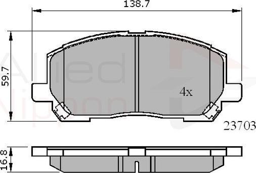 Comline ADB31507 - Комплект спирачно феродо, дискови спирачки vvparts.bg