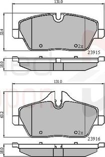 Comline ADB01531 - Комплект спирачно феродо, дискови спирачки vvparts.bg