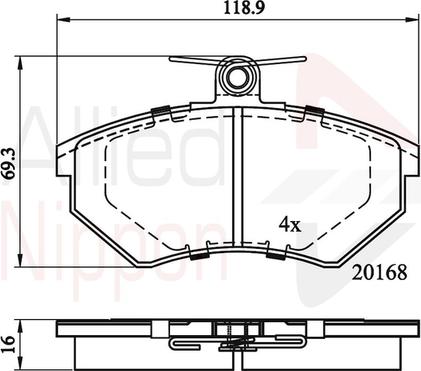 Comline ADB0152 - Комплект спирачно феродо, дискови спирачки vvparts.bg