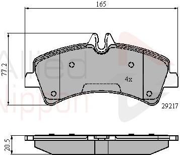 Comline ADB01575 - Комплект спирачно феродо, дискови спирачки vvparts.bg