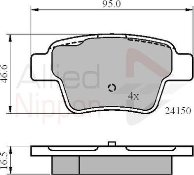 Comline ADB01658 - Комплект спирачно феродо, дискови спирачки vvparts.bg