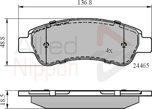 Comline ADB01604 - Комплект спирачно феродо, дискови спирачки vvparts.bg