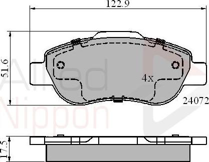 Comline ADB01600 - Комплект спирачно феродо, дискови спирачки vvparts.bg