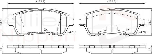 Comline ADB01618 - Комплект спирачно феродо, дискови спирачки vvparts.bg