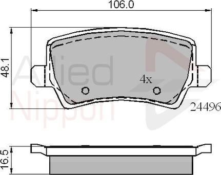 Comline ADB01613 - Комплект спирачно феродо, дискови спирачки vvparts.bg