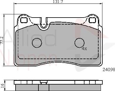 Comline ADB01626 - Комплект спирачно феродо, дискови спирачки vvparts.bg