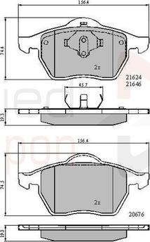 Comline ADB01092 - Комплект спирачно феродо, дискови спирачки vvparts.bg