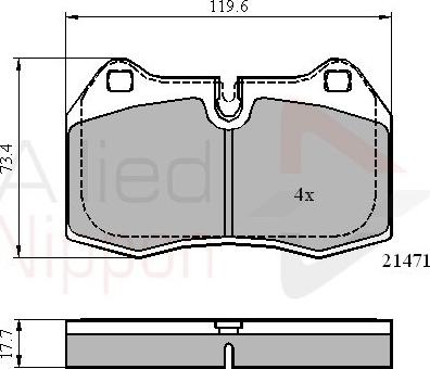 Comline ADB01097 - Комплект спирачно феродо, дискови спирачки vvparts.bg