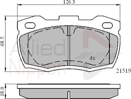 Comline ADB01052 - Комплект спирачно феродо, дискови спирачки vvparts.bg