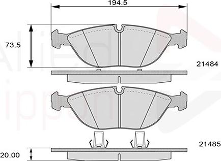 Comline ADB01003 - Комплект спирачно феродо, дискови спирачки vvparts.bg