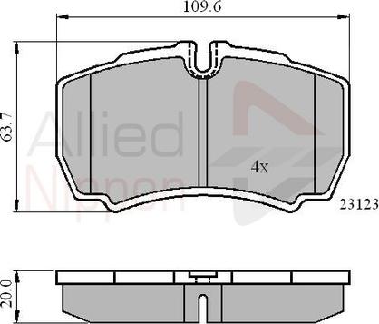 Comline ADB01034 - Комплект спирачно феродо, дискови спирачки vvparts.bg