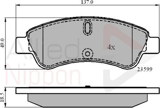 Comline ADB01033 - Комплект спирачно феродо, дискови спирачки vvparts.bg