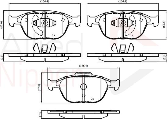 Comline ADB01150 - Комплект спирачно феродо, дискови спирачки vvparts.bg